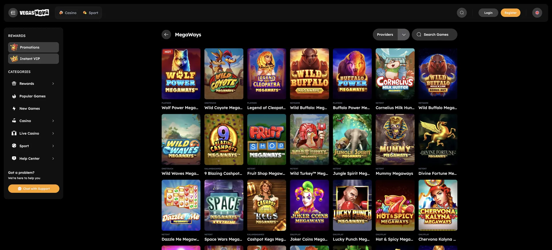 Games En Megaways Vegasnova Casino Withdrawal: Games En Megaways