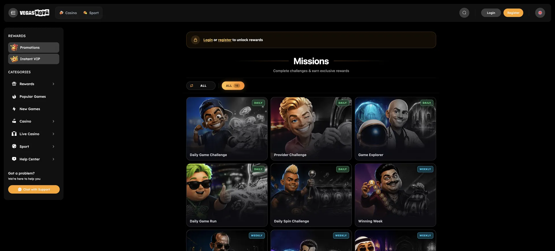Vegasnova Live Casino: Games En Missions