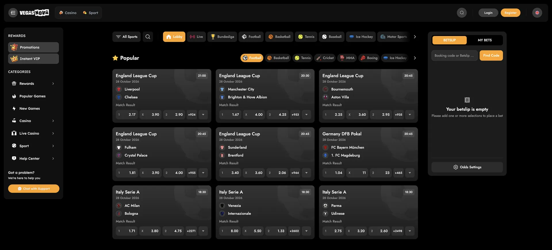 Games En Sports Betting Vegasnova Casino Withdrawal: Games En Sports Betting